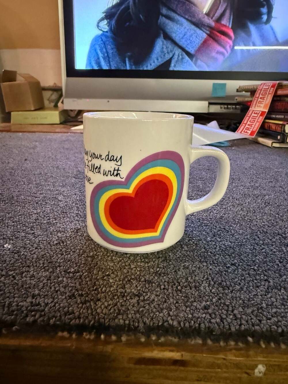 Avon The Love Mug Easter 1983 Rainbow Heart Coffee Cup
